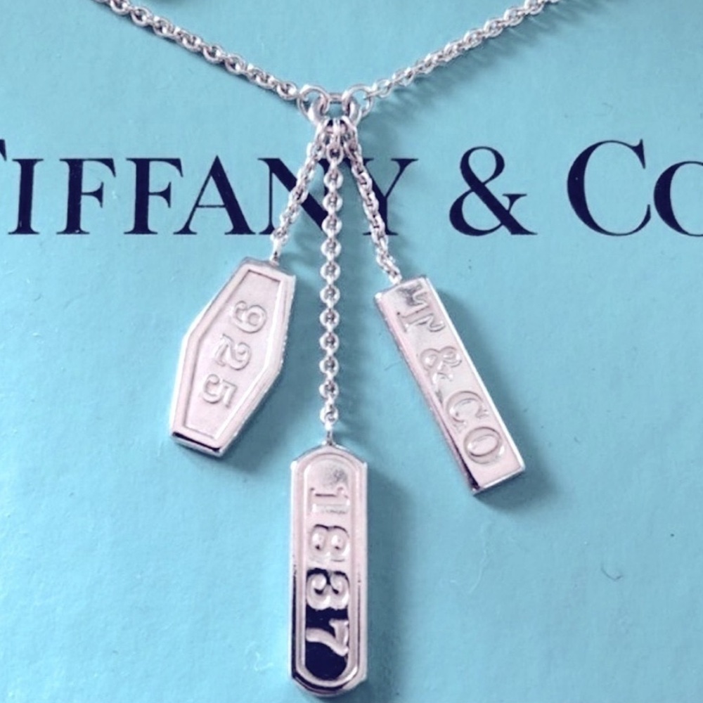 Tiffany 1837 Elements 3-bar Dangle Pendant Necklace Retired HTF